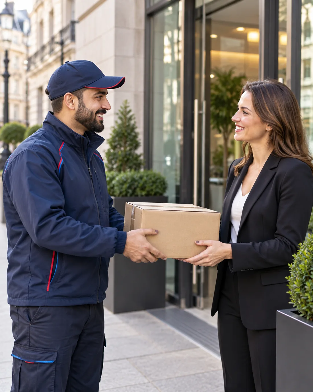 Regal courier delivering a parcel